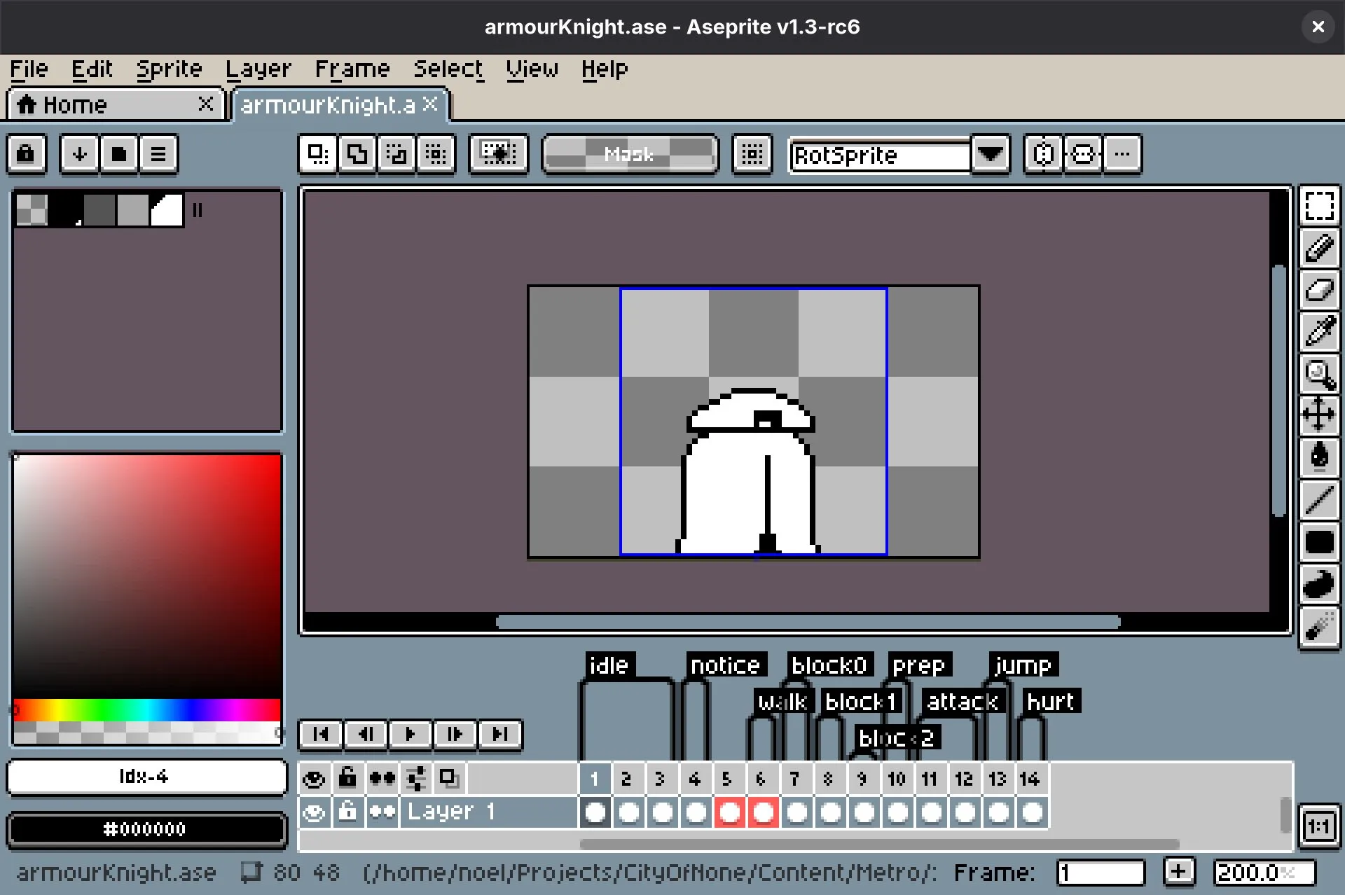 Screeshot of Aseprite