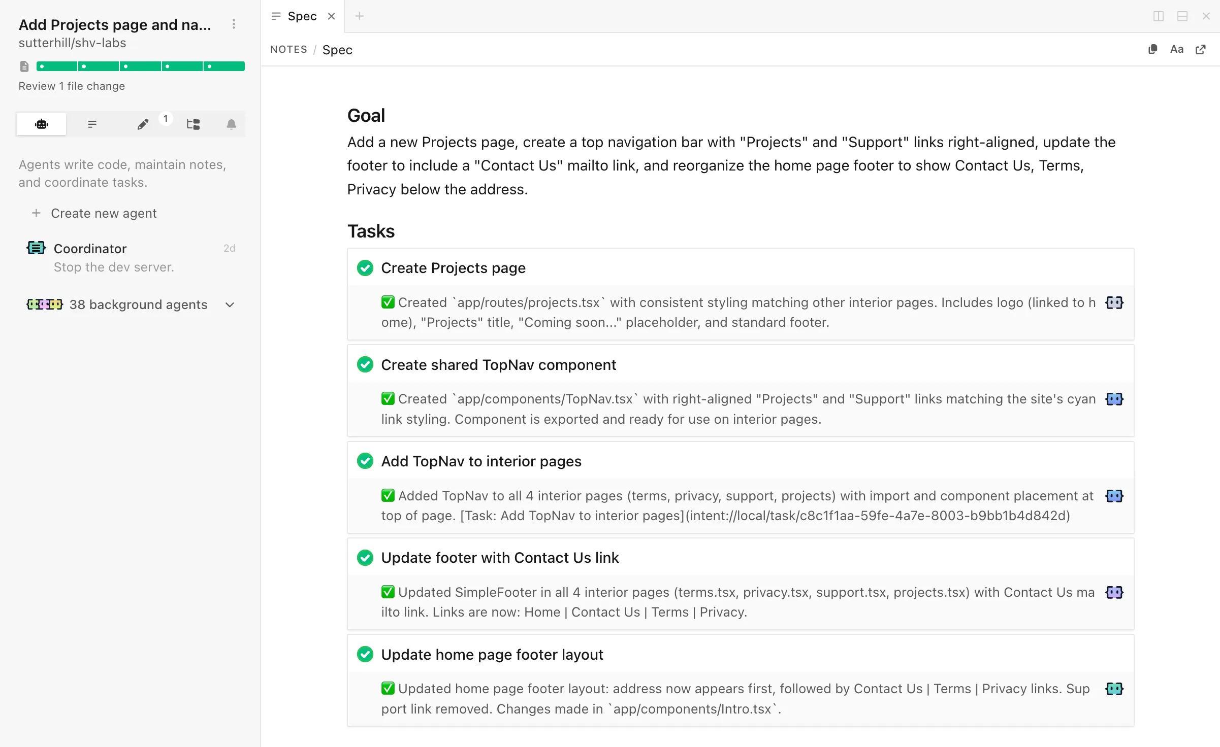 A living spec keeps parallel agents aligned in the Intent app