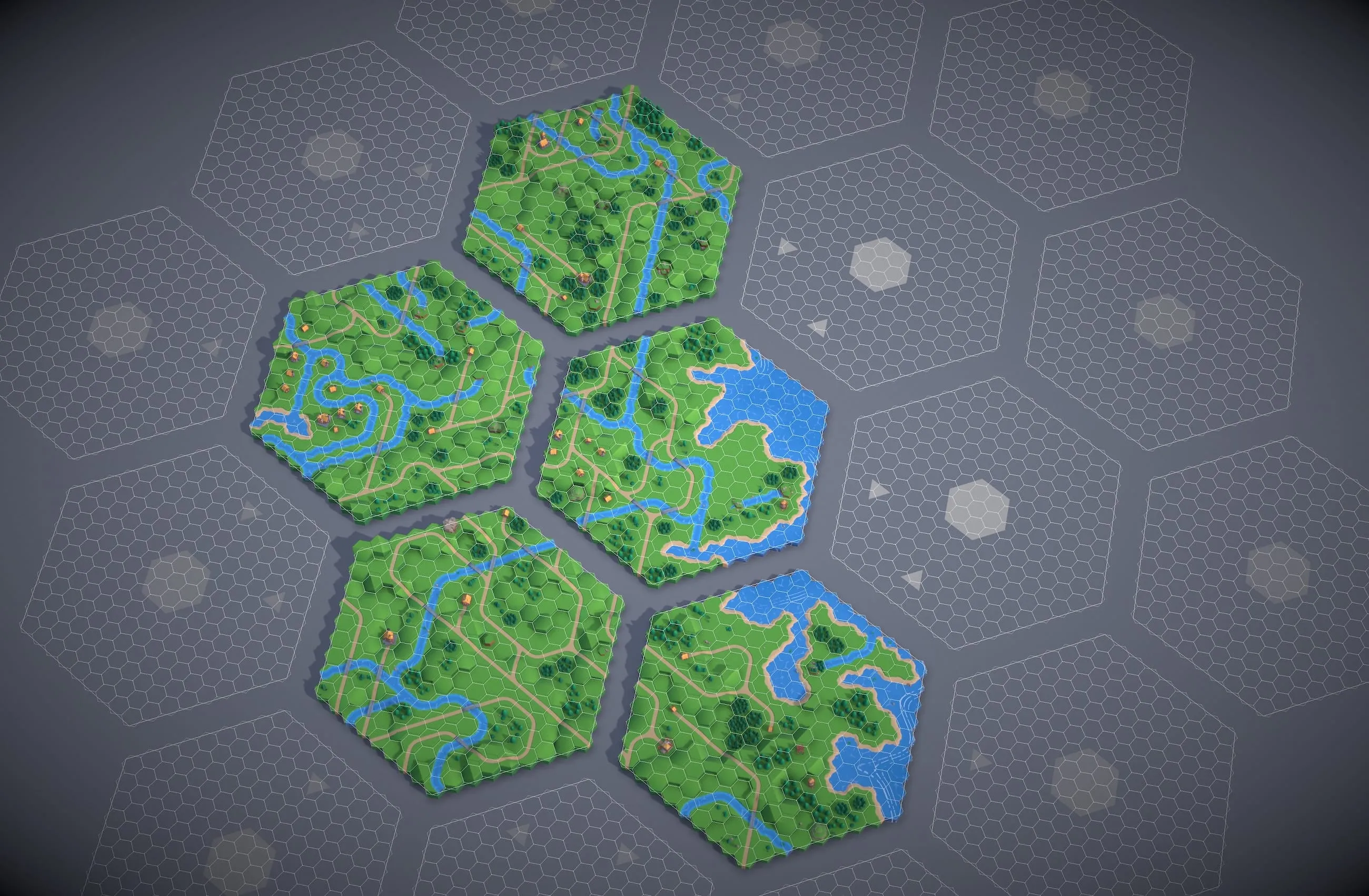 Debug view showing grid boundaries