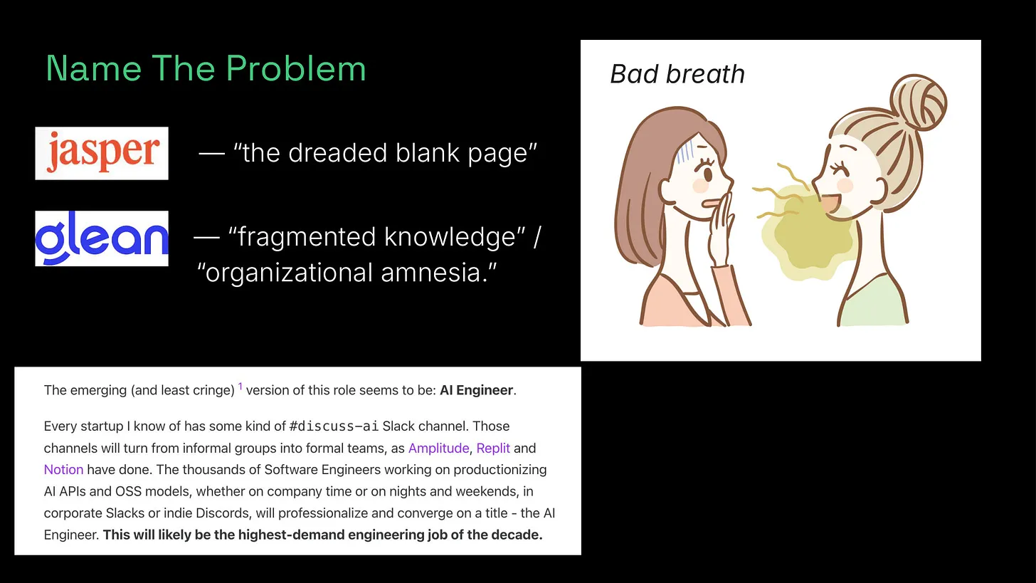 Name The Problem - Jasper, Glean, bad breath, AI Engineer