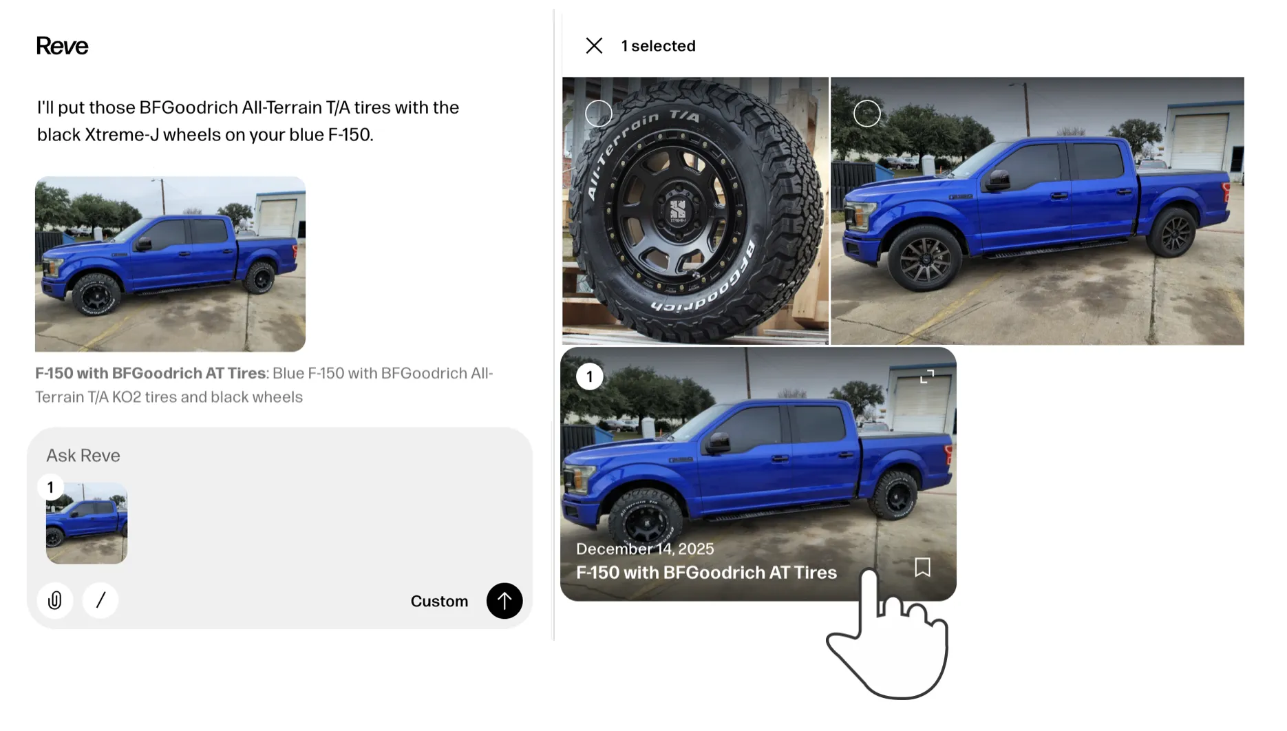 Add images to context in Reve's creative tool